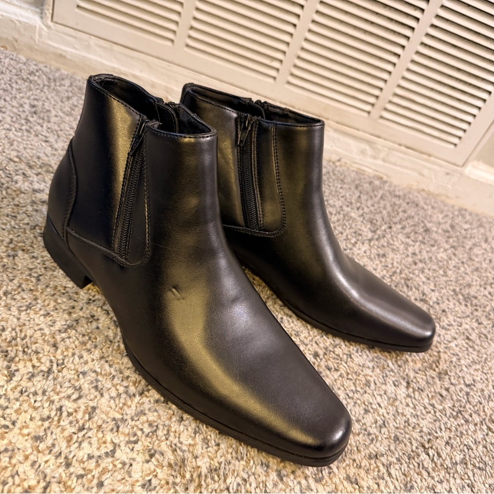 Calvin Klein - Men's Black Leather Ankle Boots